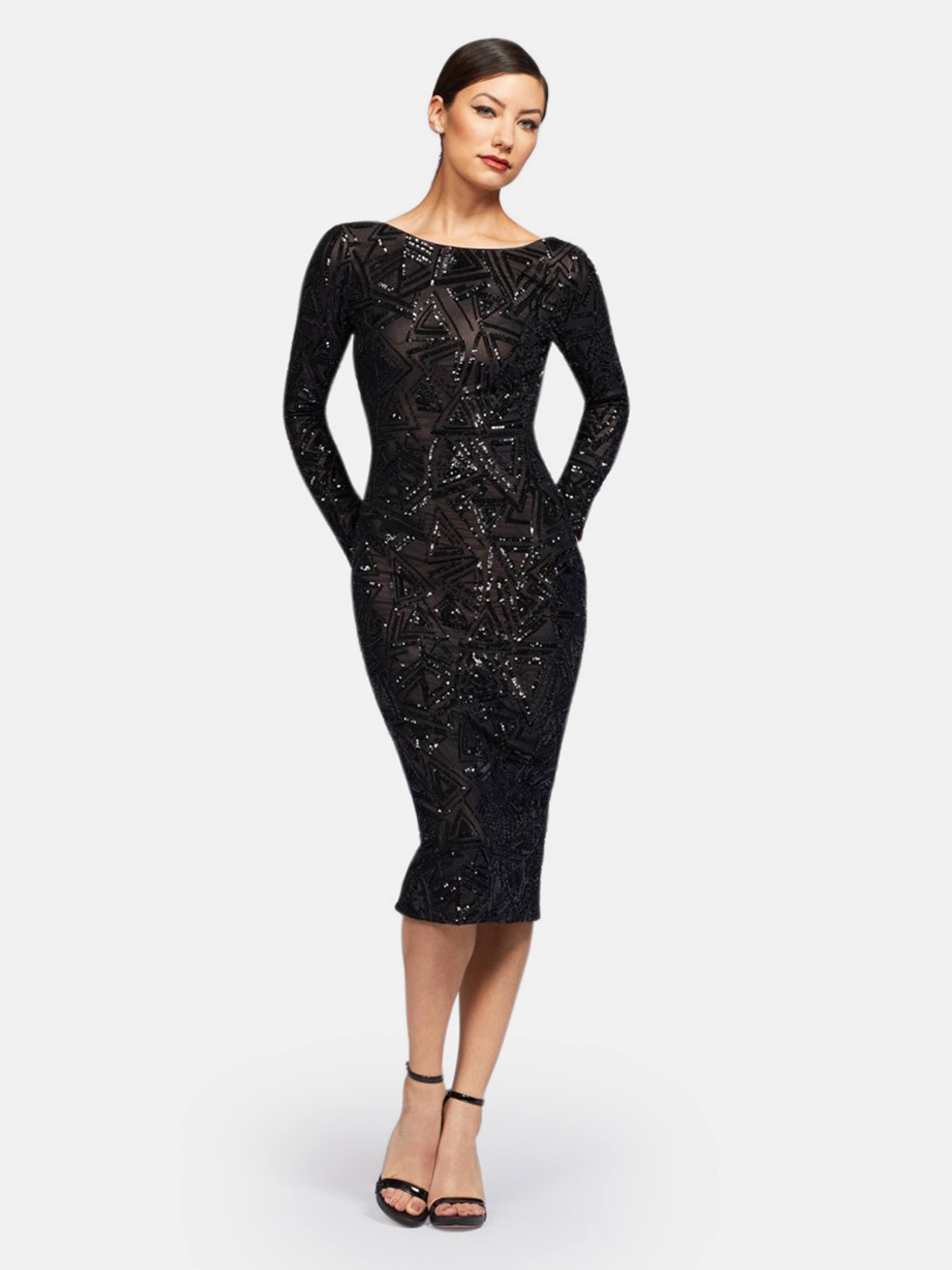 Dress The Population Emery Dress - Black - L