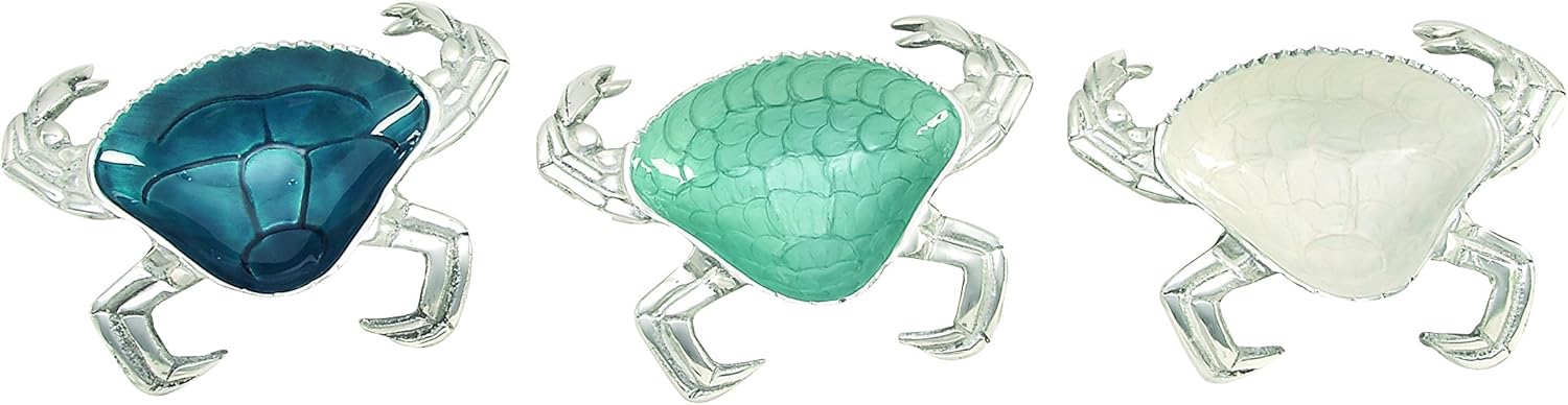 Deco 79 49651 Aluminum Crab Dish (3 Assorted), 11