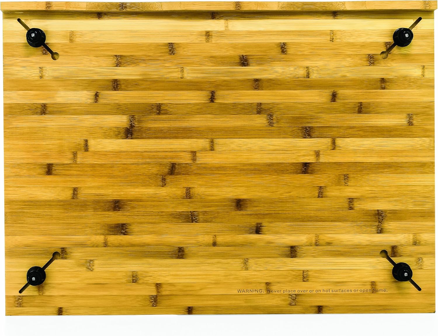 Camco 43548 Bamboo Stove Top Work Surface with Adjustable Legs & Built In Juice Groove | Covers Stove Top To Create Additional Kitchen Workspace - 4 Burner , Brown