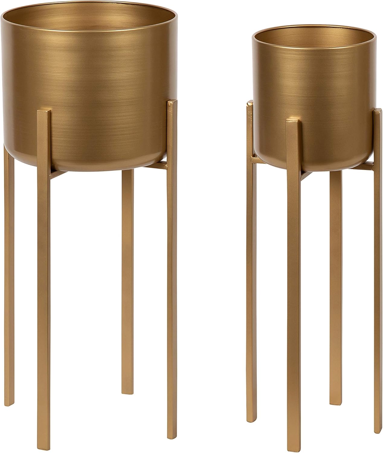 Kate and Laurel Gabi Metal Plant Stand Set, 2 Piece, Black