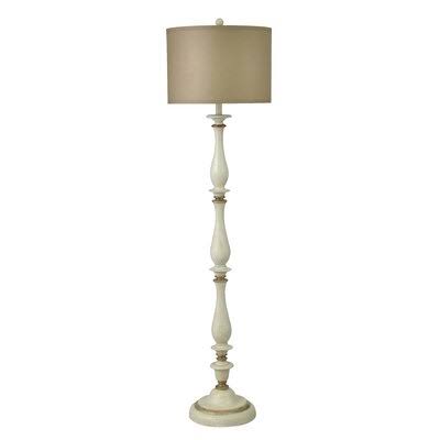 Everett 61x22 Floor Lamp Base Finish: Crackled White and Gold