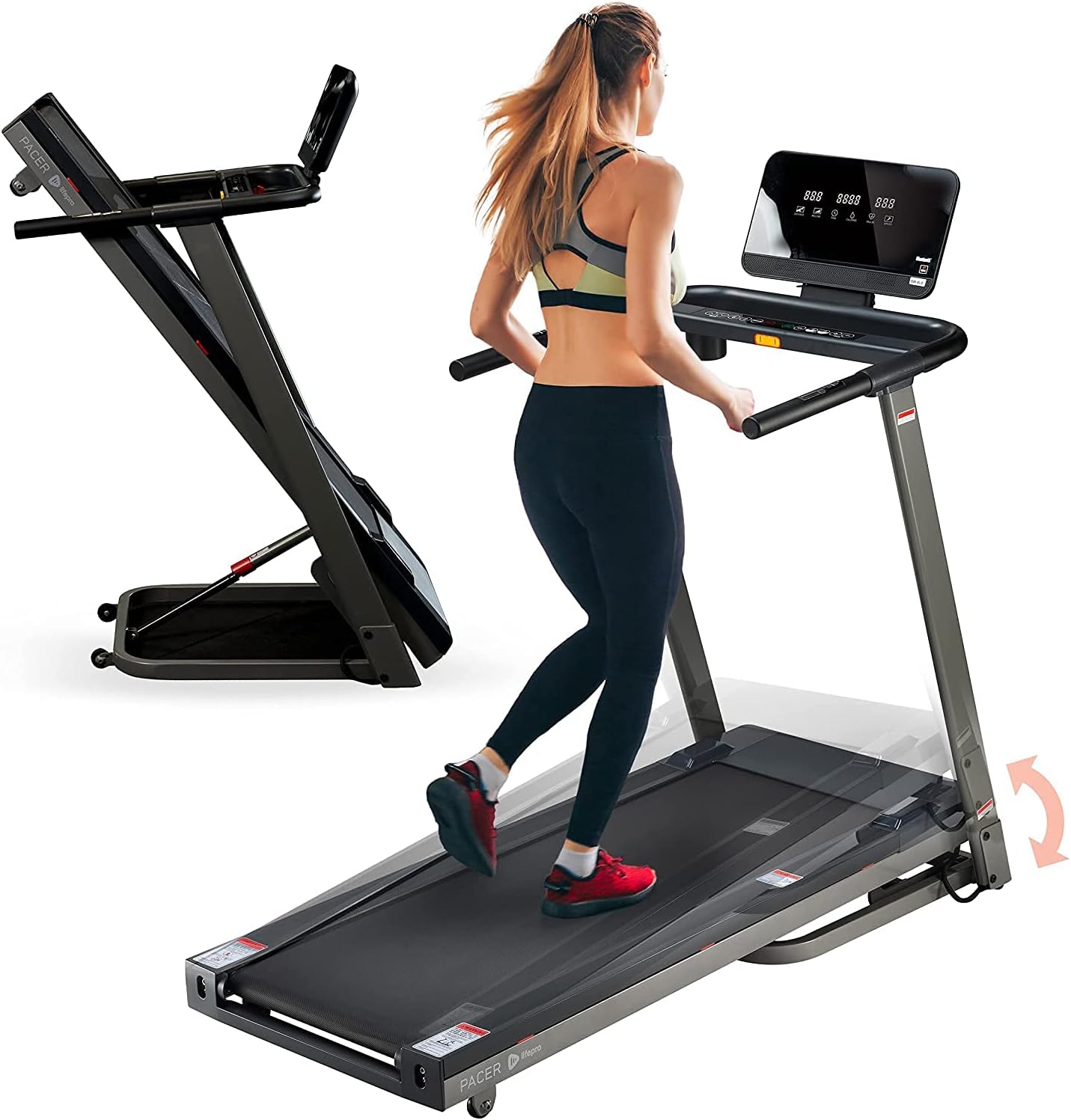 LifePro Folding Treadmill for Home - Smart Motorized Portable Treadmill with Incline, Bluetooth Speakers & Modern Display - Easy Assembly Compact Walking Treadmill Incline for Cardio & Weight Loss