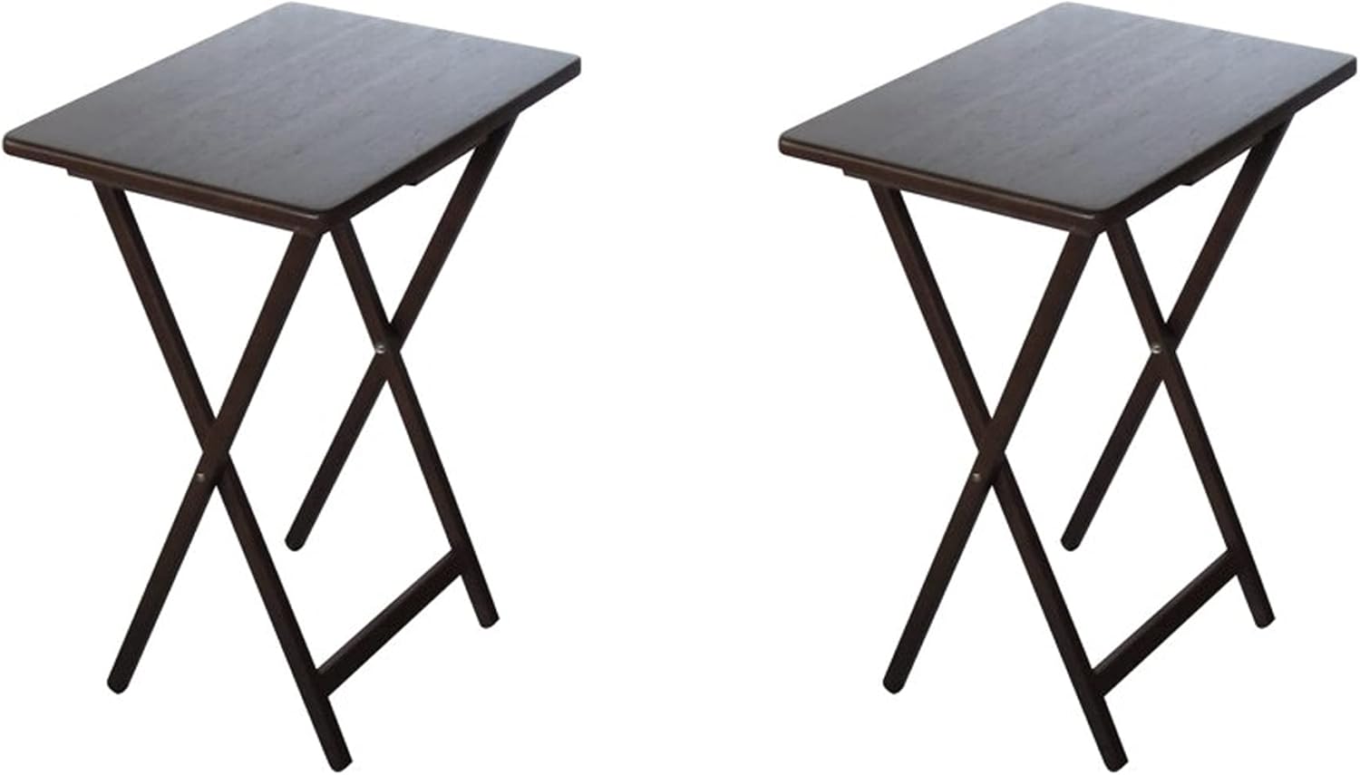 Folding TV Tray Tables Set of 2 - Durable and Sturdy Folding TV Trays Constructed from Solid Rubber Wood Folding TV Tray Table Water and Stain Resistant 2 -Pack Folding TV Tray Table Set Pack of 2