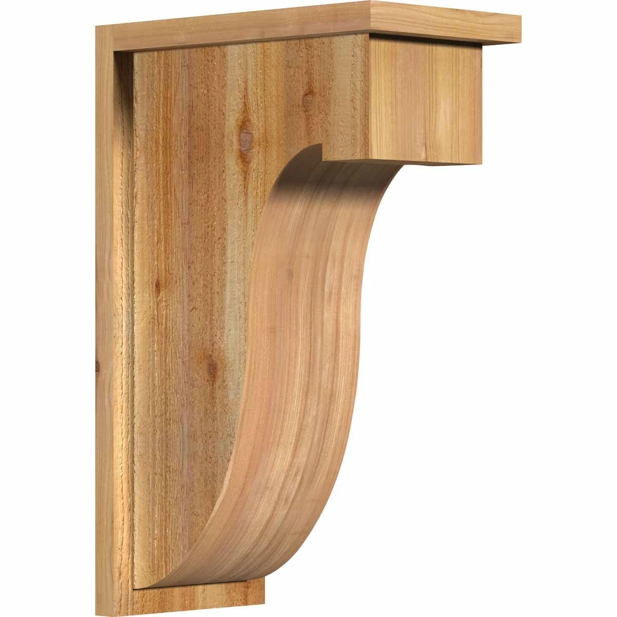 Ekena Millwork COR08X14X22DEL01RWR 8x22W x 14x22D x 22x22H Del Monte Rough Sawn Corbel w/Backplate, Western Red Cedar