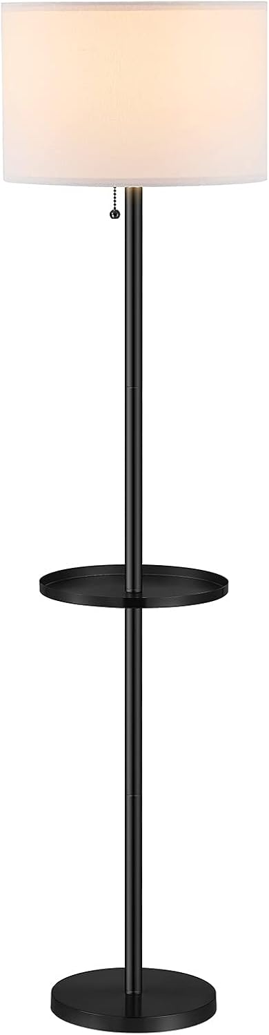 WINGBO 60&rdquo; Tall Floor Lamp with 11&rdquo; Tray Table Attached, Modern Standing Lamp with Side Table, for Living Room Bedroom Sofa Chair, Brass