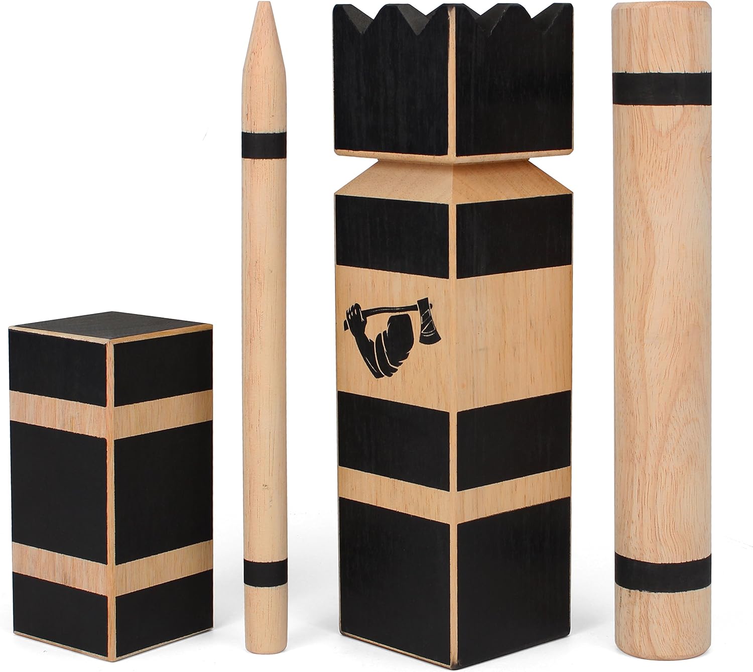 Grown Man Kubb Game - Viking Chess - Premium Hardwood Kubb Set - Official Tournament Size Kubb Lawn Game - Kubb Original Yard Game Games Kubb Tournament Edition Pack of 2