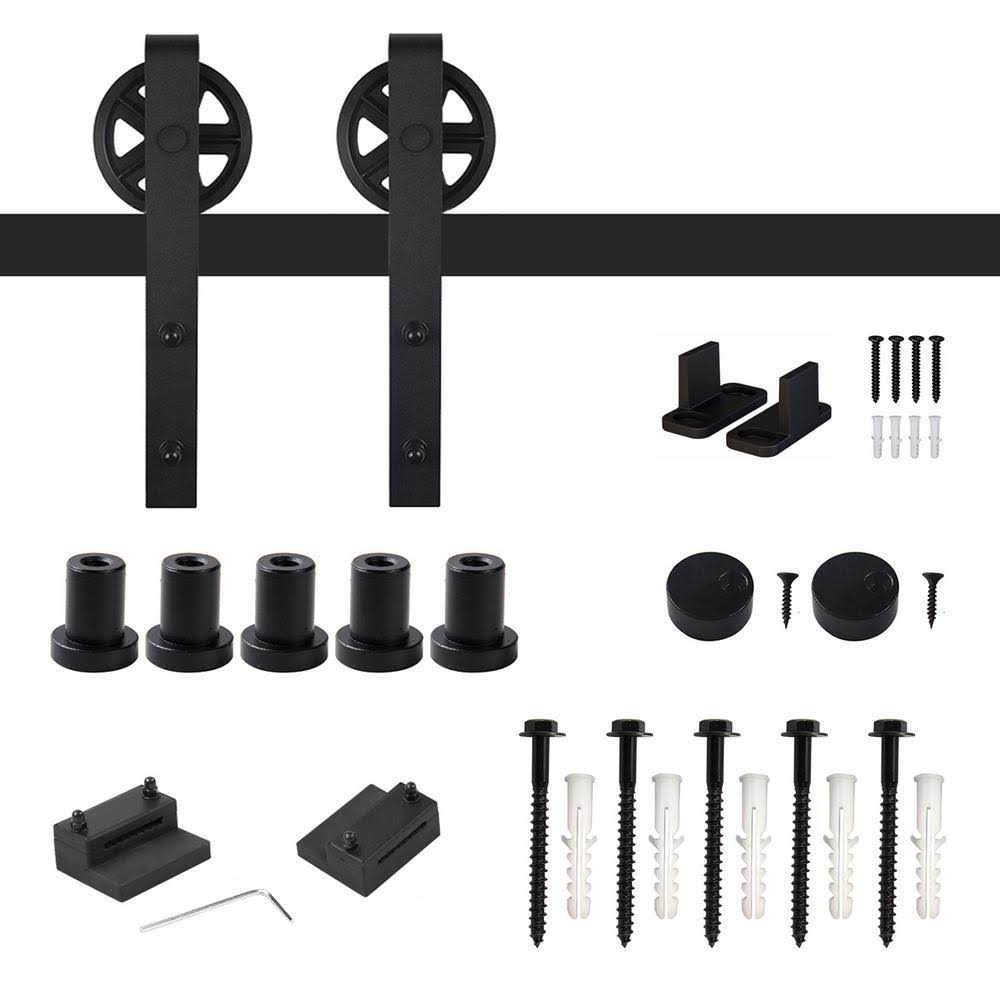 Sliding Standard Single Barn Door Hardware Kit winsoon Track Length: 79.2 in. GCM2715