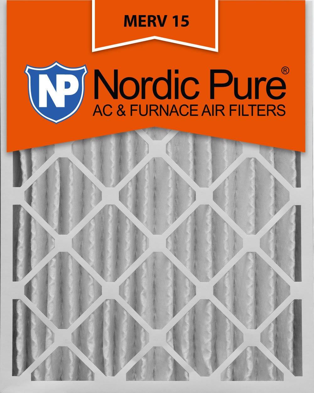 Nordic Pure 16x20x4 Pleated MERV 15 AC Furnace Filters Qty 2