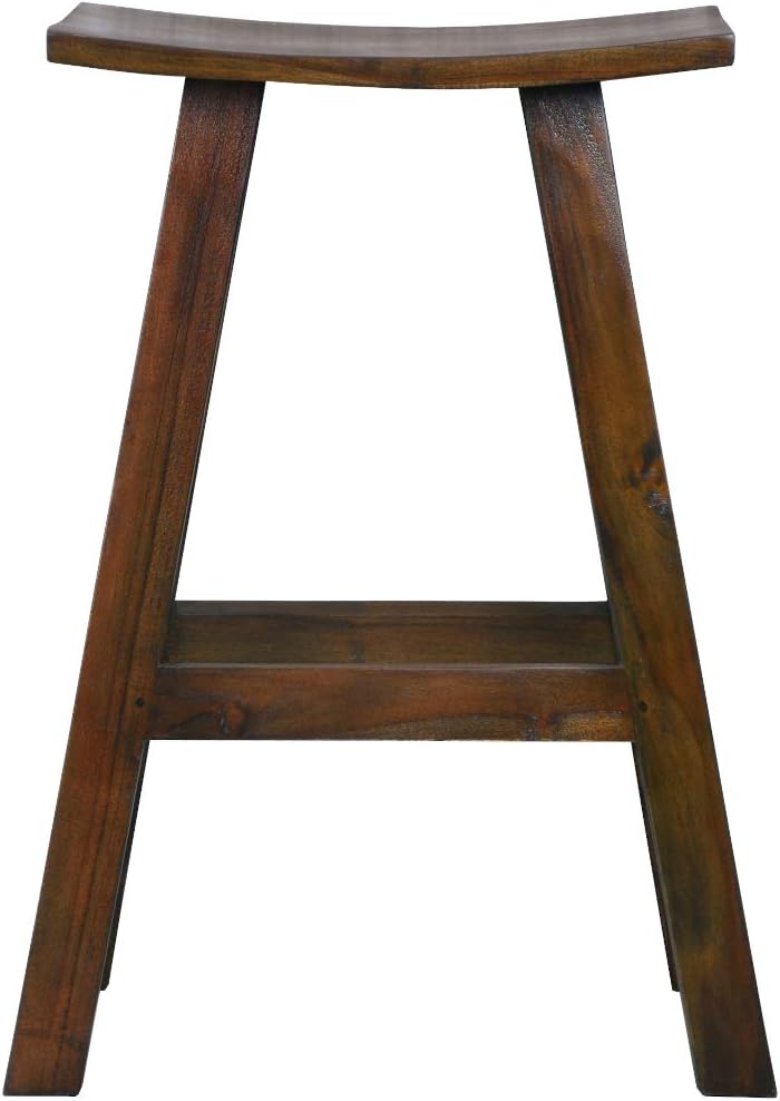 Sunset Trading Cottage Saddle Barstool | Solid Wood | Java Brown (CC-ACCTC20BS-OJ)