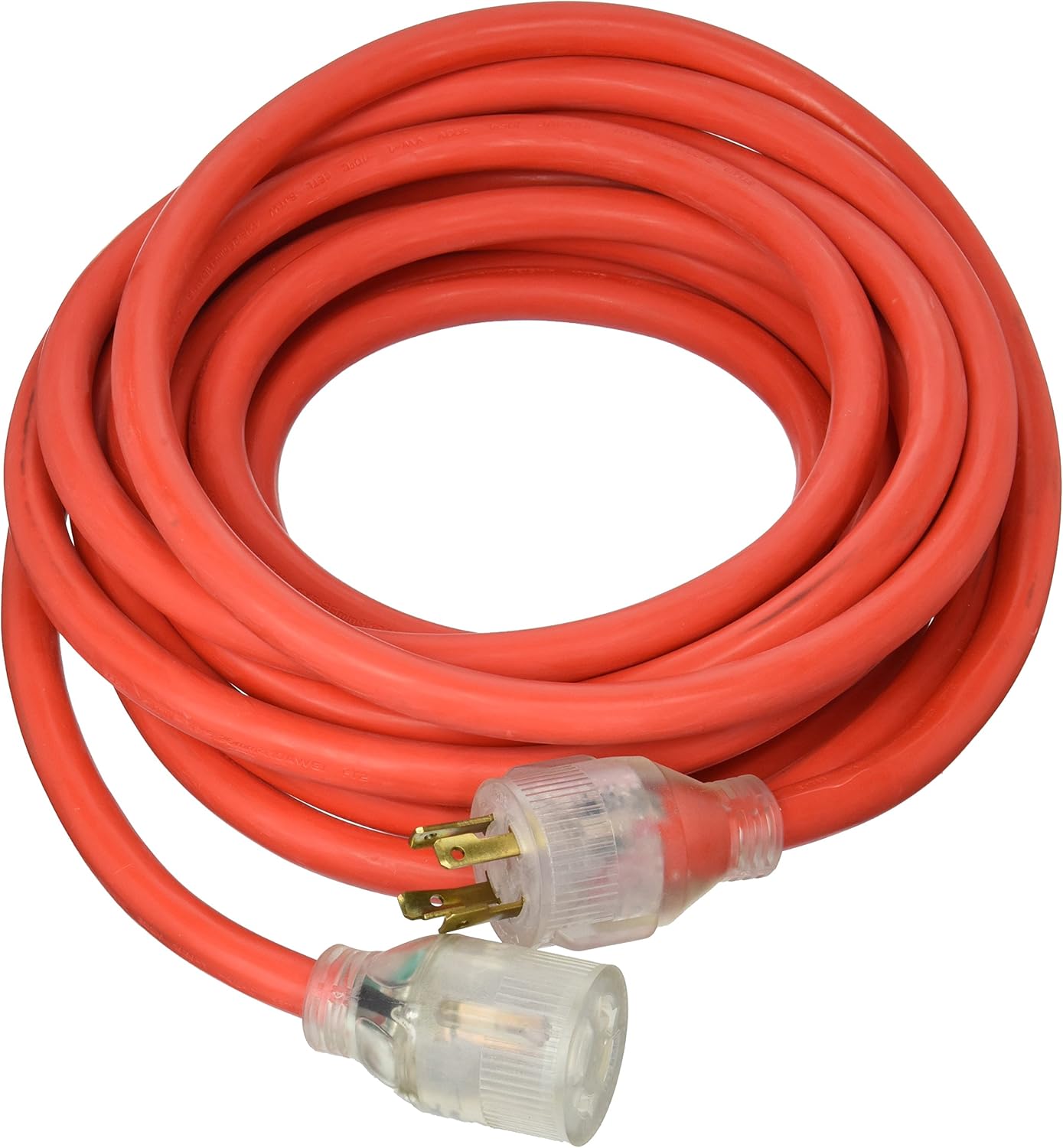 TruePower 25' 10/4 Generator Cord W/Lighted End Transparent Plug - Red Pack of 2