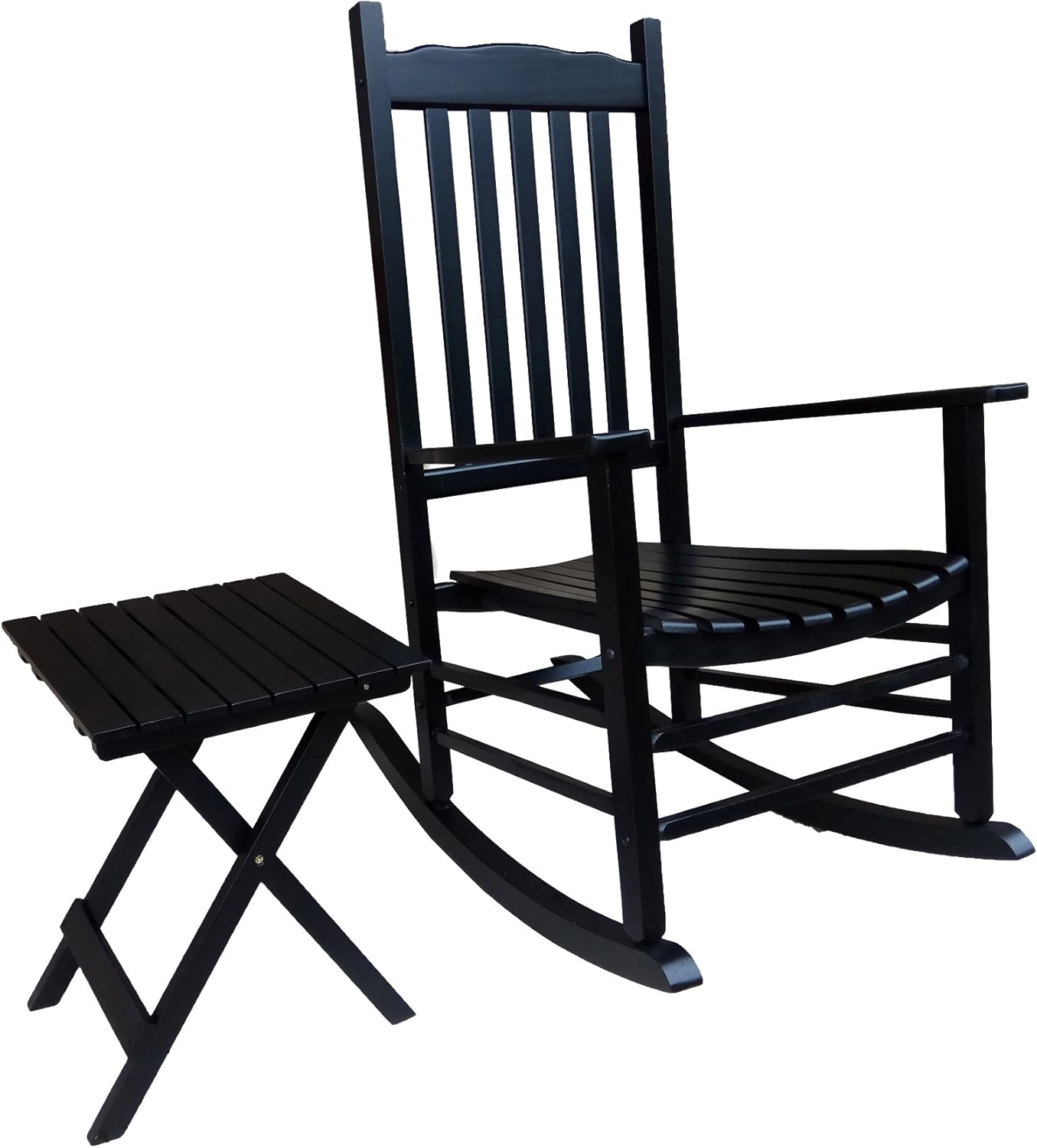Rocking Rocker - S001BK Black Porch Rocker with Side Table - Set of 2 pcs Good Price!!!