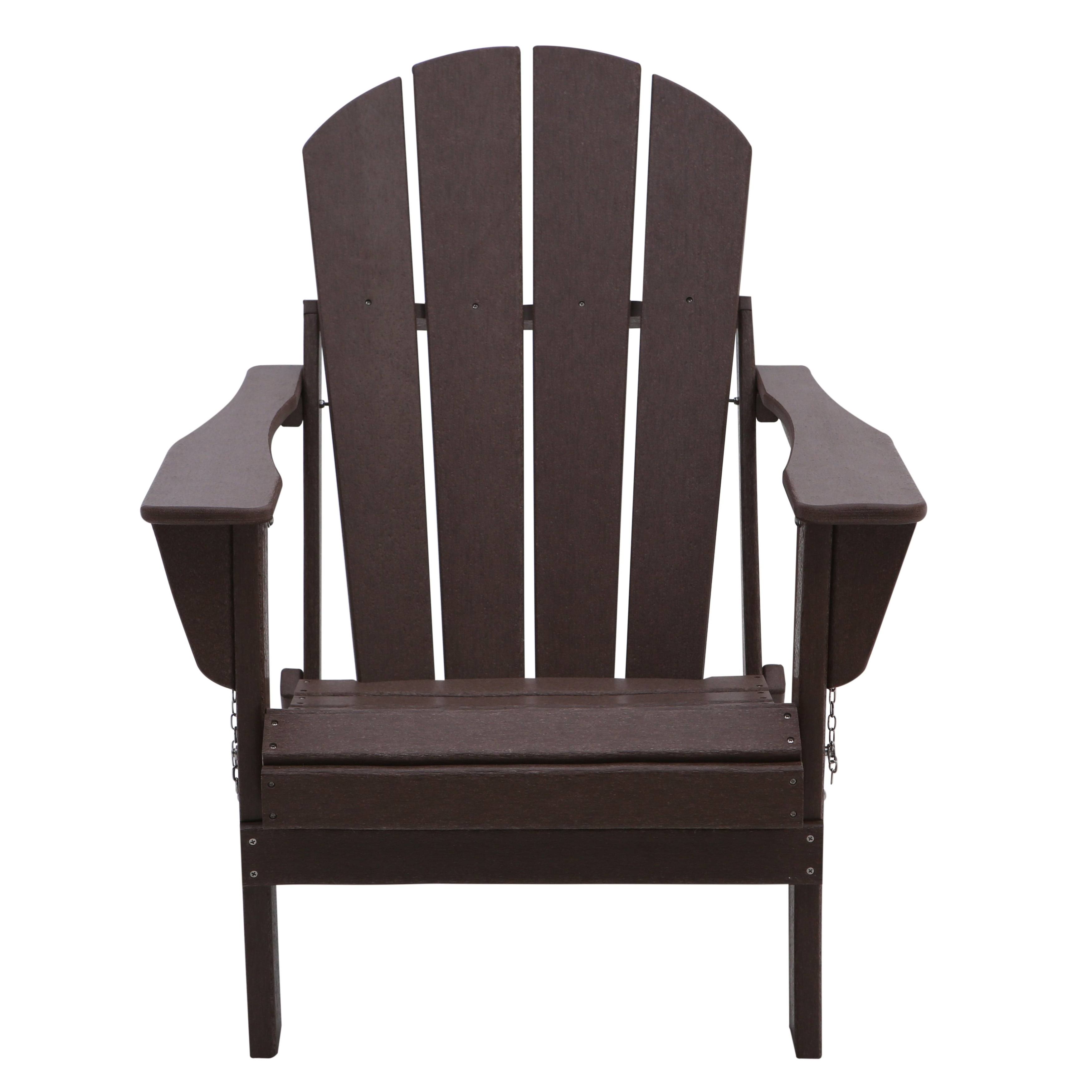 Westin Outdoor Addison Dark Brown Folding Poly Outdoor Adirondack Chair