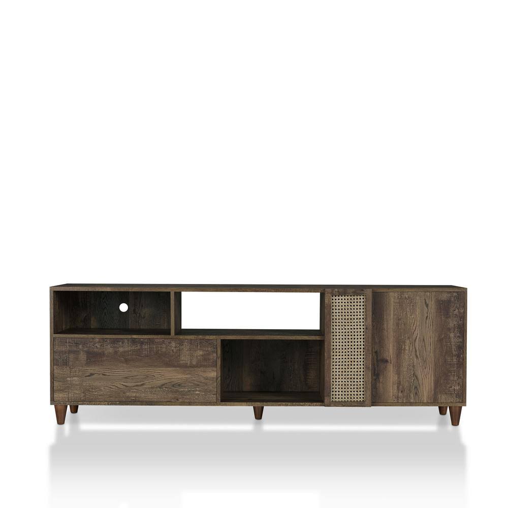 Furniture of America Irwin Reclaimed Oak TV Stand (Accommodates TVs Up to 70-in) in Brown | FGI-1887C25