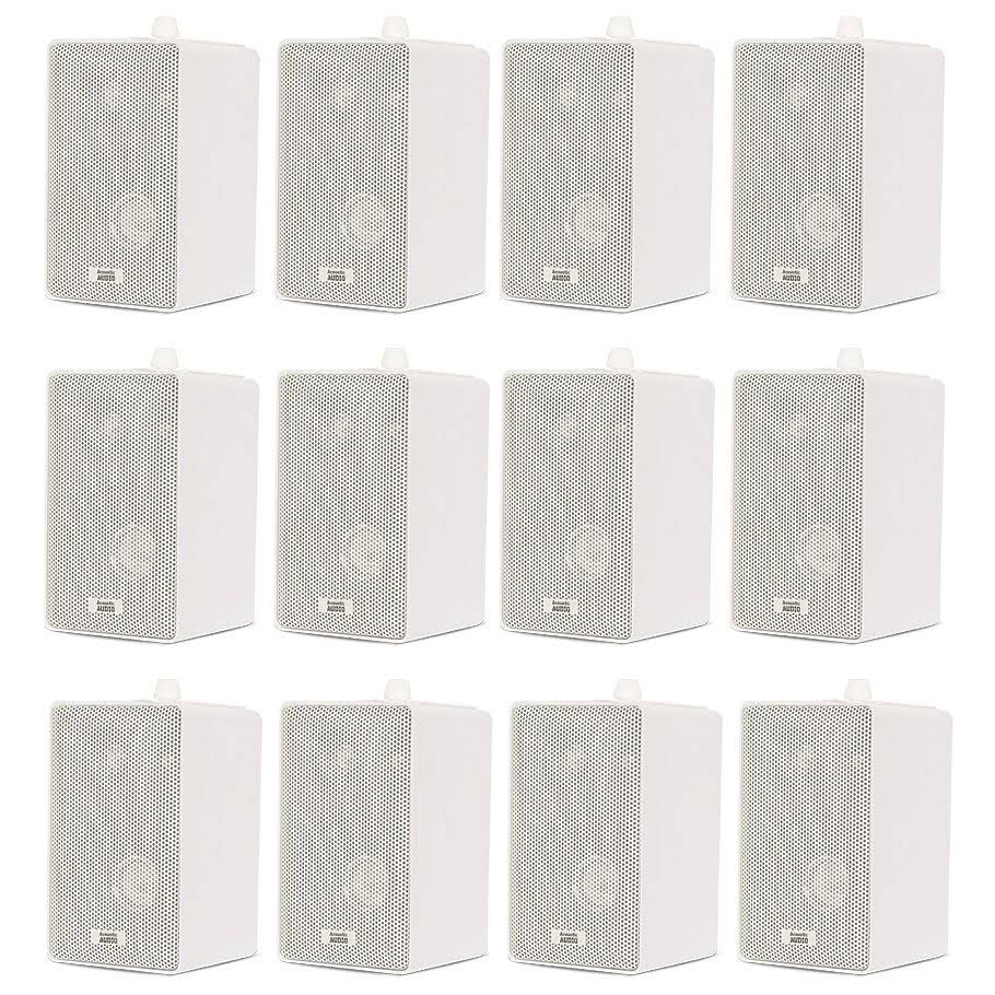 Acoustic Audio 251W-6Pr 251W Indoor Outdoor 3 Way Speakers 2400 Watt White 6 Pair Pack