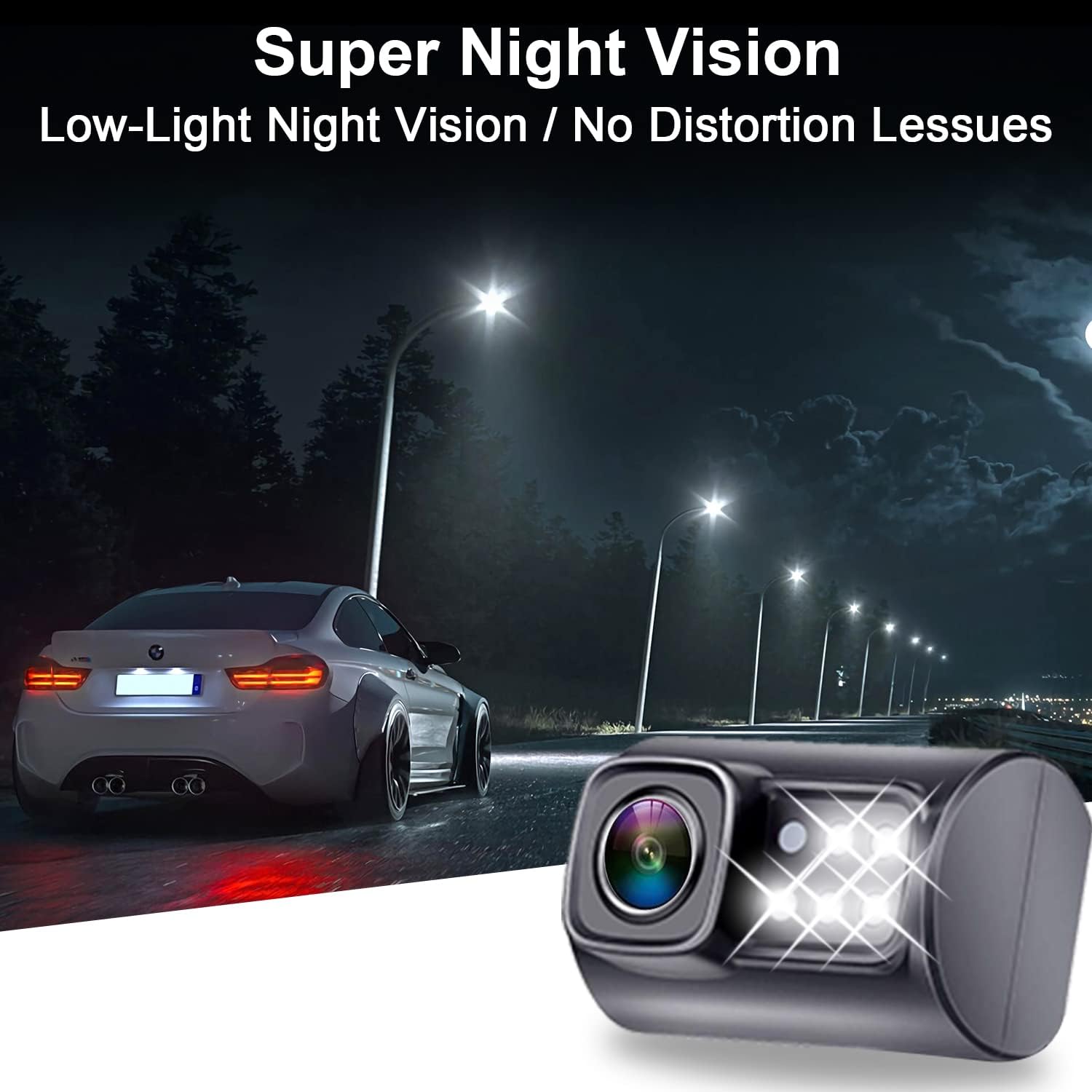 Backup Camera Monitor HD 1080P Night Vision Waterproof Car Truck License Plate Back Up Rear View Reverse Cam Kit 2 Video Channels DIY Gridlines Rohent R1