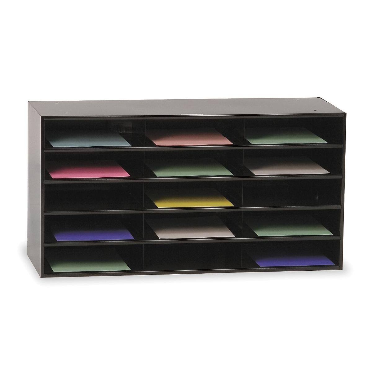 Durham 434-08 15 Opening Steel Horizontal Literature Rack Black