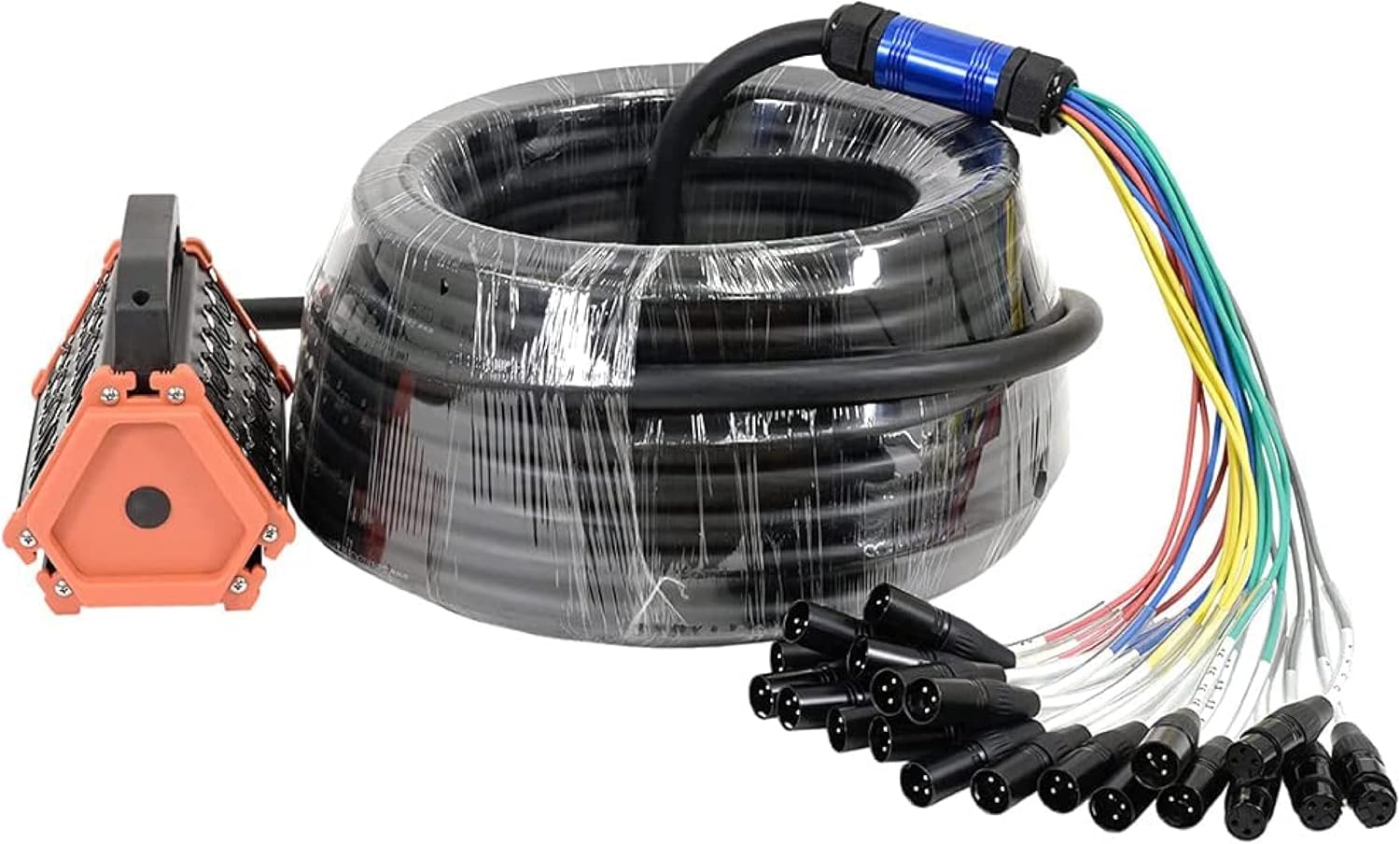 Seismic Audio - SAHD-16x4x25-16 Channel 100 Foot Compact XLR Snake Cable with Angled Stage Box & Metal Joint Strain Relief