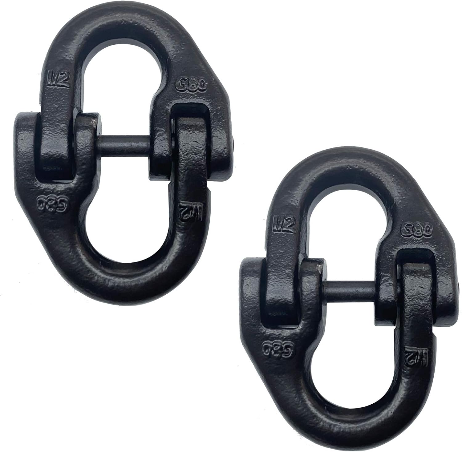 Fivepine 2pc 1/2 inch Tow Hitch Hammer Lock Safety Chain Connector Link Hammerlock Coupling Link Grade 80 Pack of 2