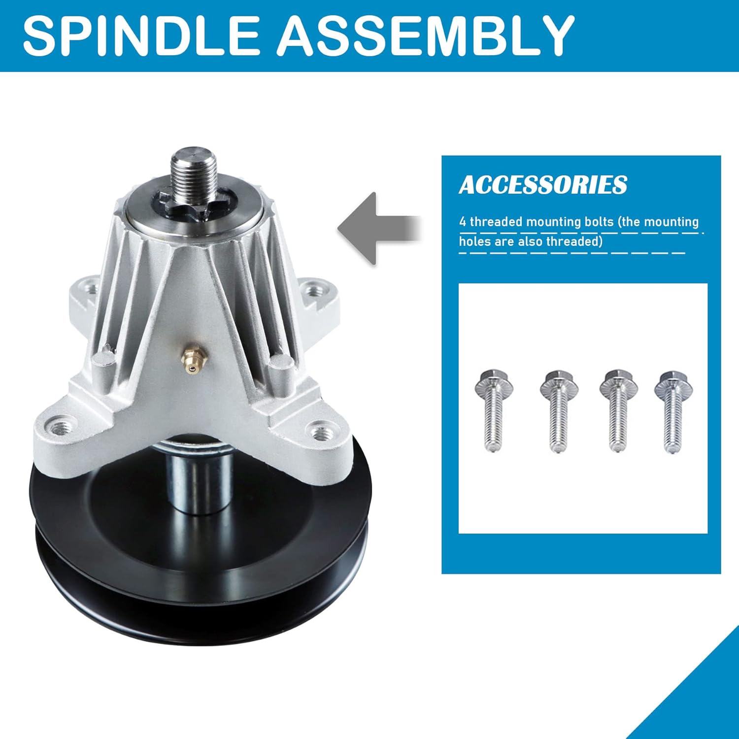 Dibanyou 2PCS Spindle Deck Assembly with Pulley for Cub Cadet MTD Troy Bilt 618-06978 918-06978 54