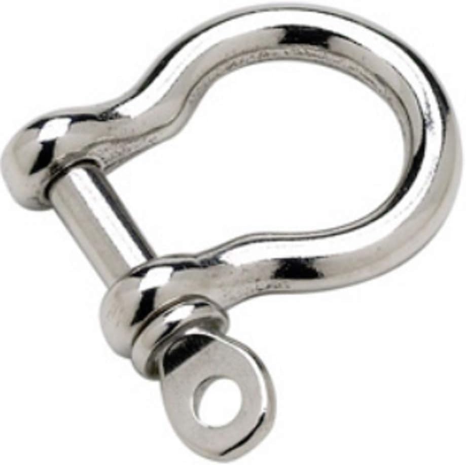 Two Marine Grade Stainless Steel Bow Shackles 1/8