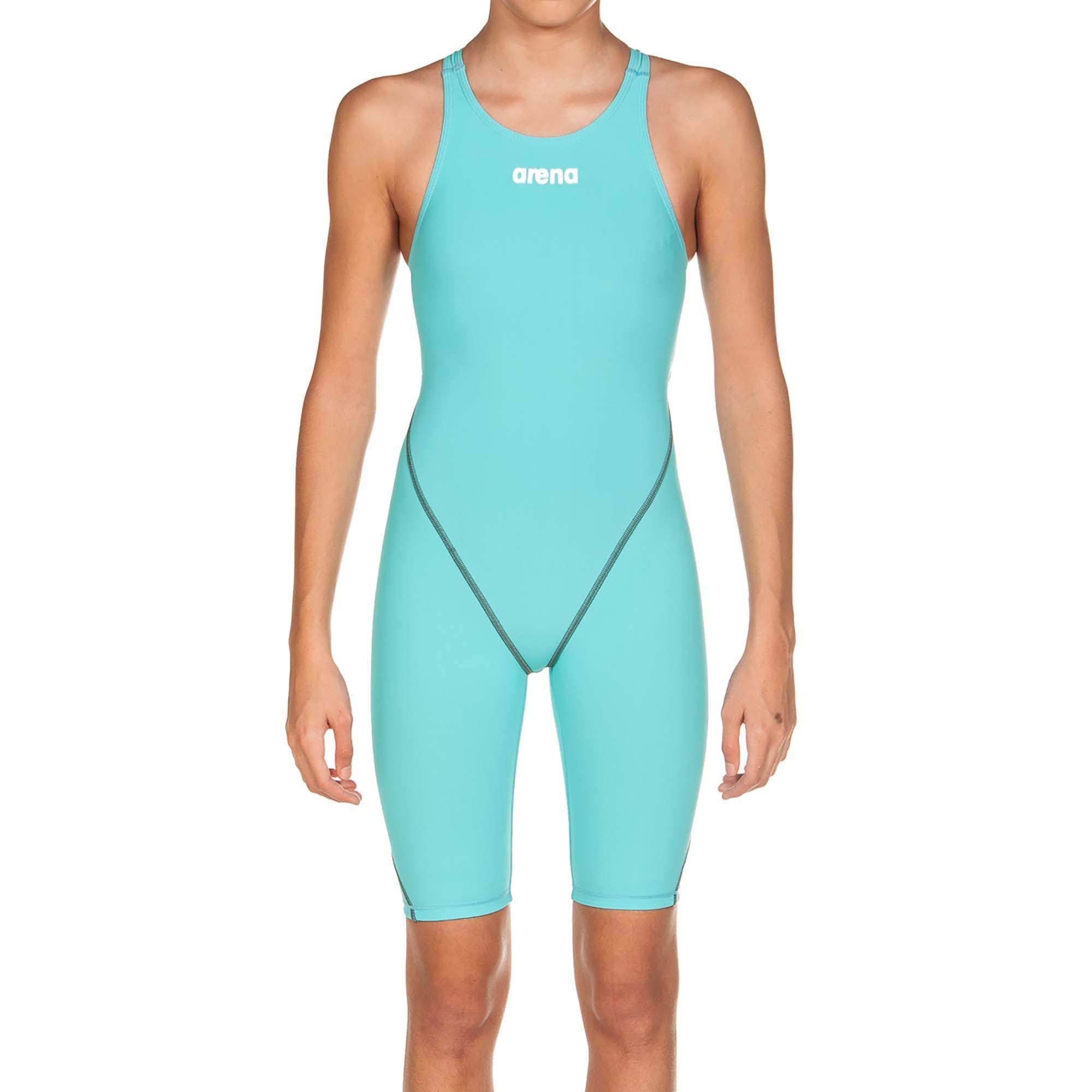 Arena Girls& Powerskin St 2.0 Open Back / Junior Aquamarine 28