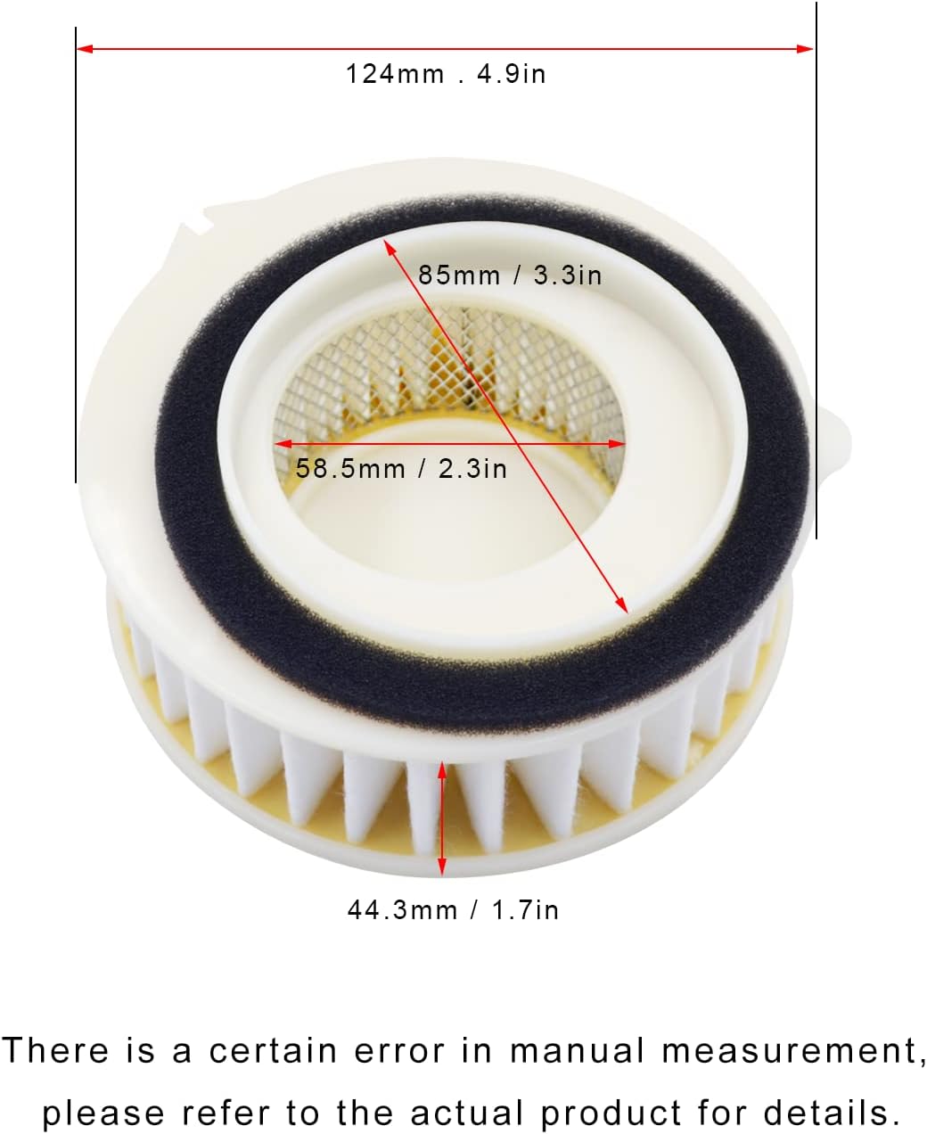 4TR-14451-00 Air Filter Cleaner Compatible with Yamaha V-Star 650 XVS650 Custom, Drag Star 650 XVS650A, Vstar 650 XVS650A Classic XVS650AT Silverado replace 4TR1445100 HFA4607