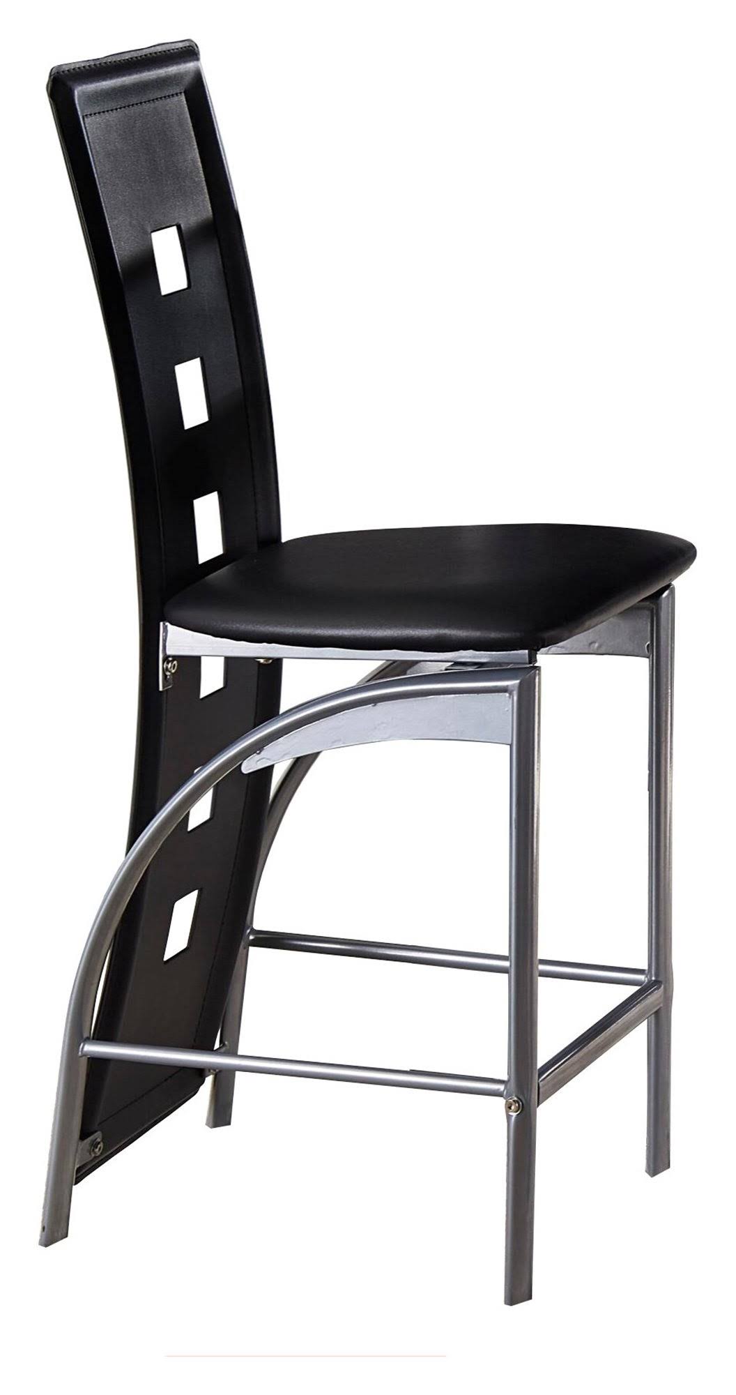 Homelegance Sona Black and Silver Counter Height Chair Set of 2