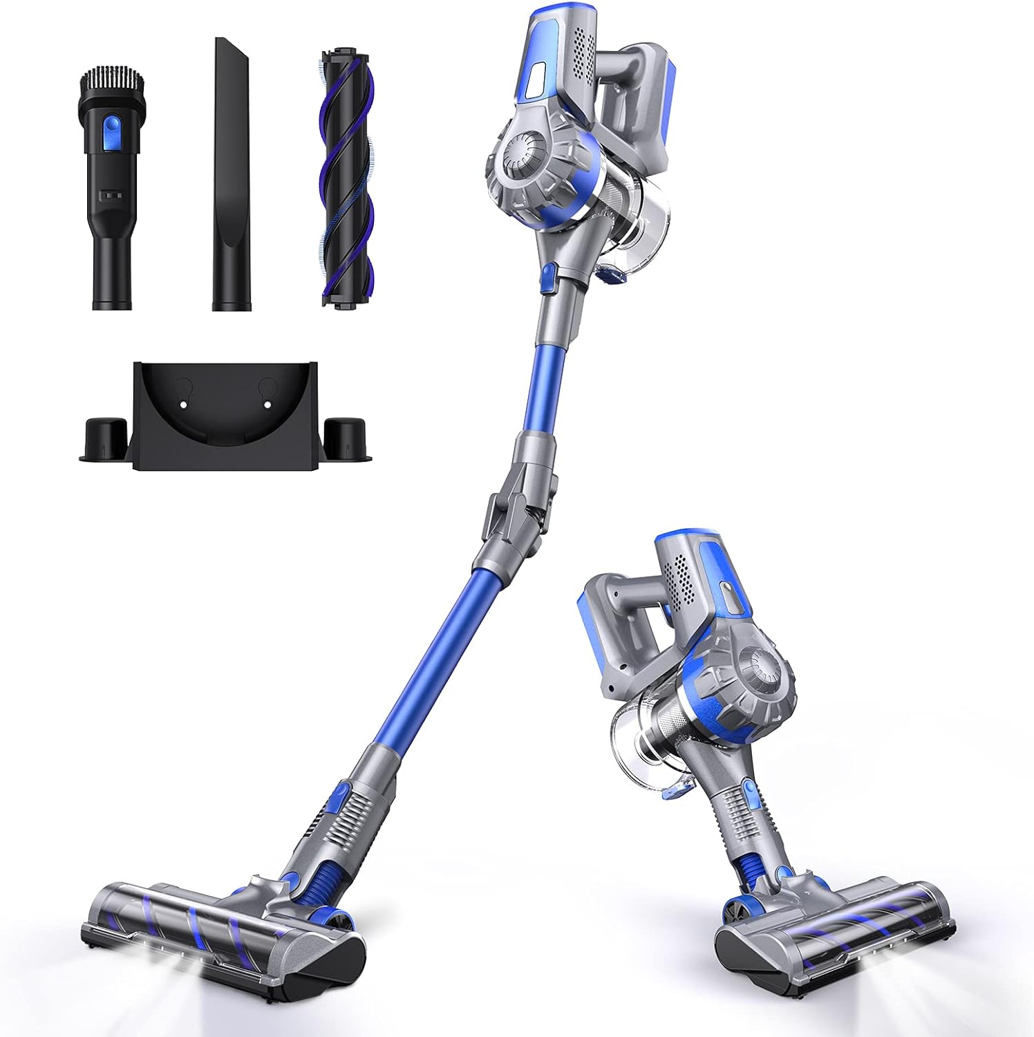 Cordless Vacuum Cleaner, 15000Pa Handheld Vacuum Cleaner, 4 in 1 Stick Vacuum with LCD Touch Screen Up to 50 Mins Runtime, Foldable Upright Cleaner for Hardwood Floor, Pet Hair, Carpet, Car