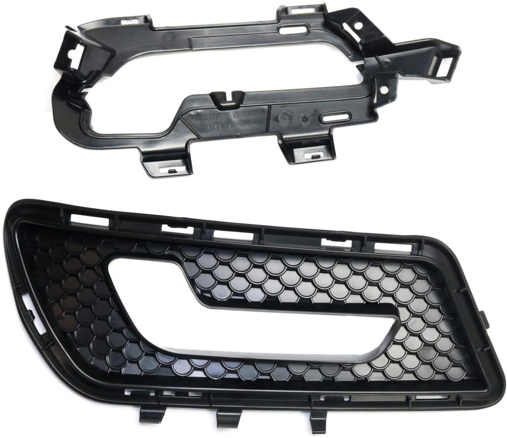 For Mercedes-Benz E350 / E550 Fog Light Trim 2010 11 12 2013 Driver and Passenger Side Pair/Set | Primed | w/Light/AMG Styling Package | DOT/SAE | MB1038137 + MB1039137 | 2128850853 + 2128851053
