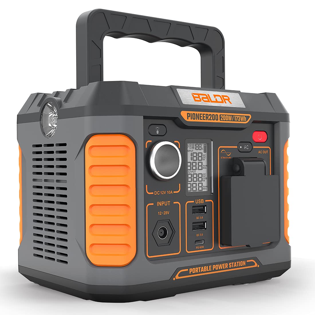 BALDR Portable Power Station, Solar Generator with 120V Pure Sine Wave AC Outlet, Backup Lithium Battery Power Supply, 330W | 288Wh, For CPAP Camping Travel Hunting Outdoors Emergency Blackout