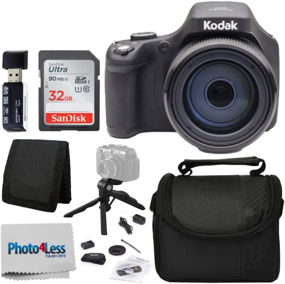 Kodak PIXPRO AZ901 20.68MP CMOS Sensor Digital Camera + SanDisk 32GB Ultra SDHC UHS-I Memory Card + Camera Case (Black) + Top Value Accessories!