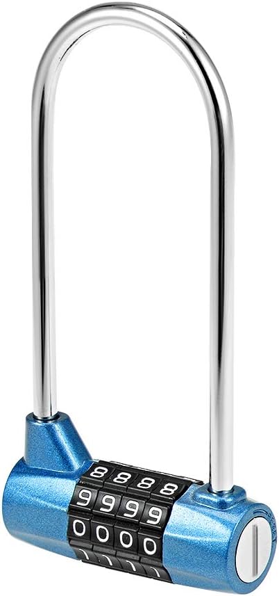 uxcell 4-Digit Combination Padlock 1/5-inch Shackle Dia Resettable Gate Lock Silver