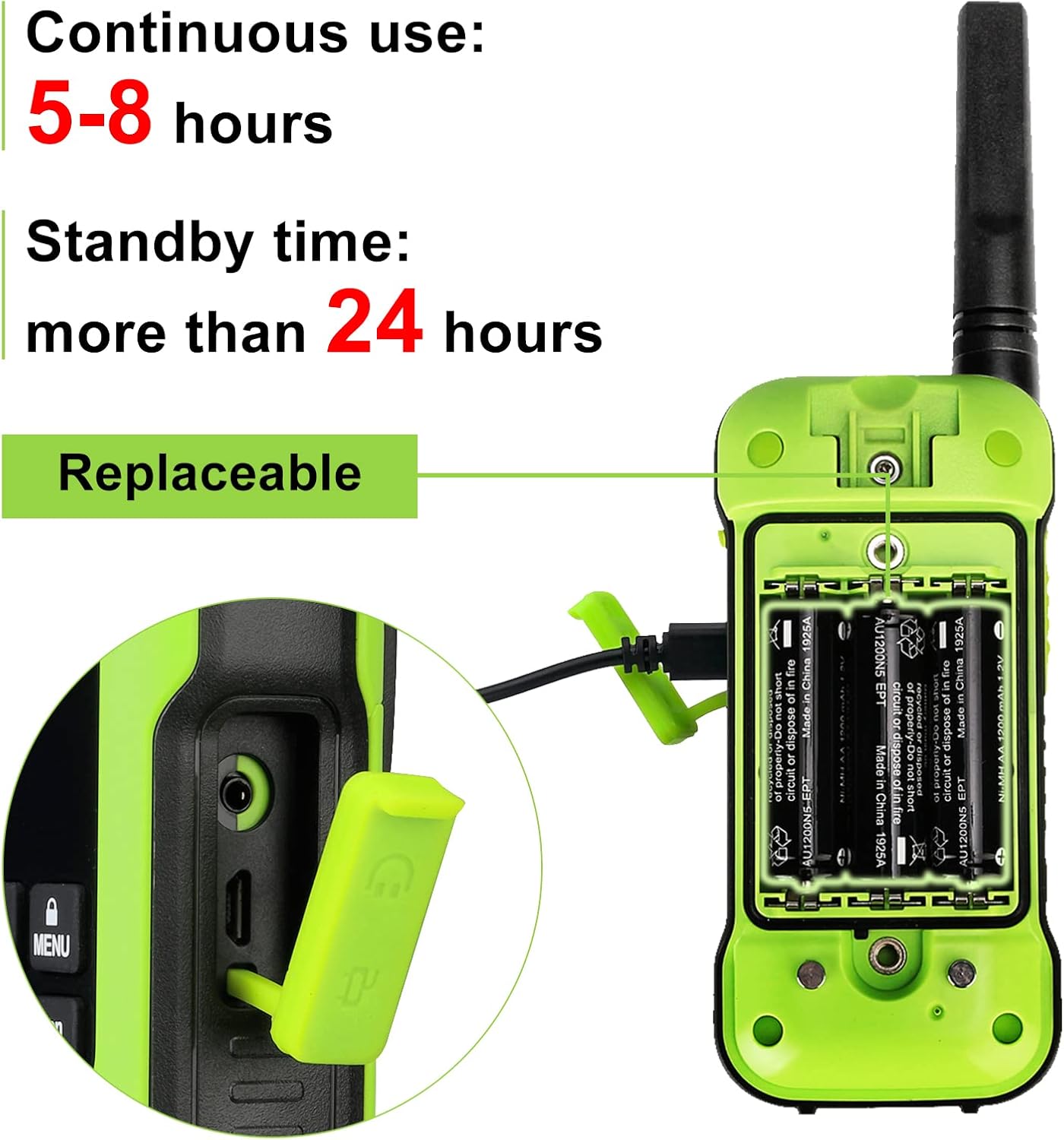 Retevis RT49P Waterproof Walkie Talkies, IP67 2 Way Radio, 1200mAh Rechargeable AA Batteries, NOAA, SOS Flashlight Two Way Radio for Kayaking, Rafting, Hydro Flying(2 Pack) Pack of 2