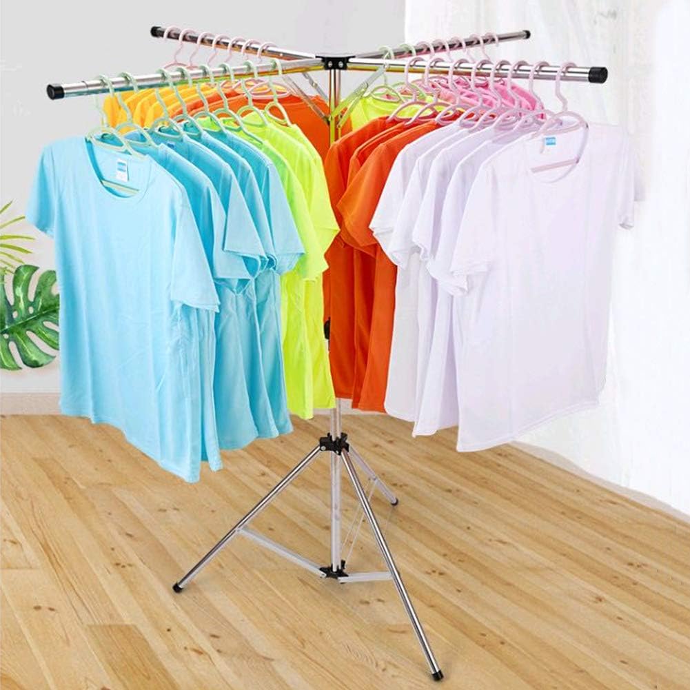 Luckincolt Collapsible Clothes Rack Foldable Portable Space Saving Clothes Drying Rack High Capacity Stainless Steel Laundry Drying Rack with 4 Branches
