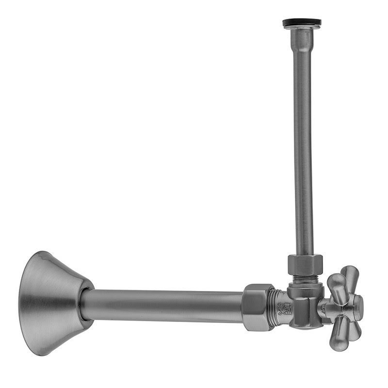 Jaclo 2 3/8x22 Quarter Turn Angle Pattern 5/8x22 O.D. Compression x 3/8x22 O.D. Toilet Supply Kit with 12x22 Supply Tube in Poli