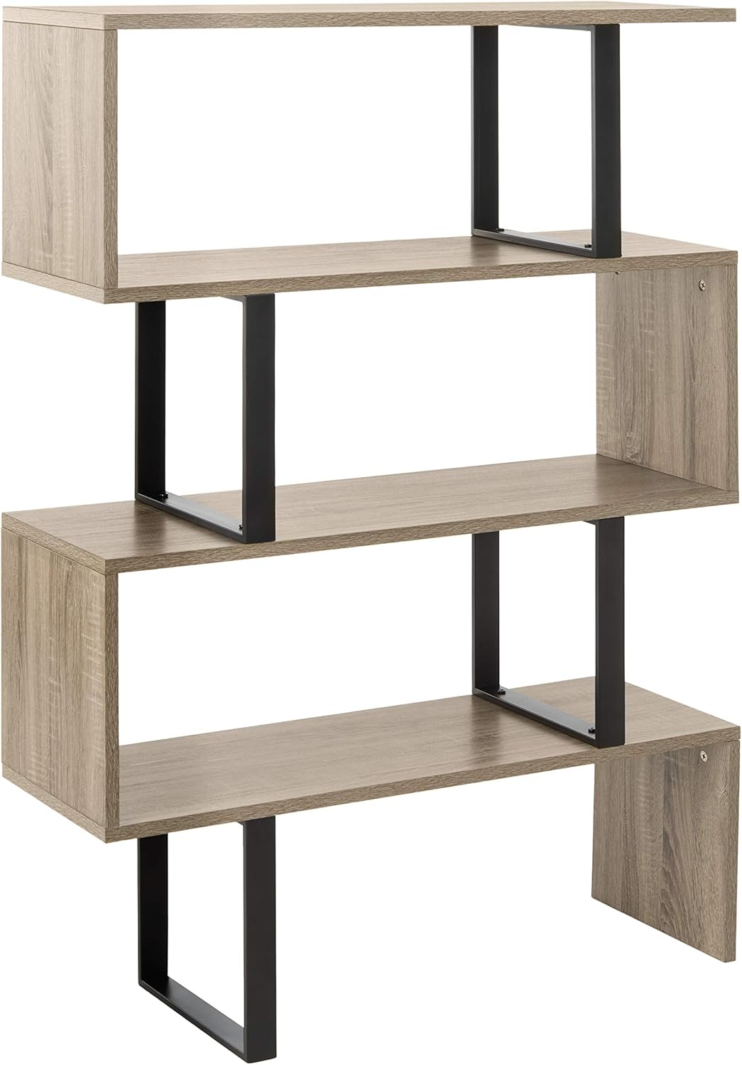 Safavieh Home Collection Louise Retro Mid Century Wood Etagere, Oak and Black