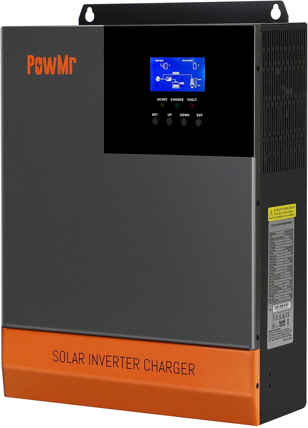 Inverter Charger Solar Inverter 5000W, Built-in 80A MPPT Charge Controller Off Grid 48V Inverter 110V AC 5KW Output Pure Sine Wave Power, Support Max 5000W 500V Solar Power/Utility Power/48V Battery