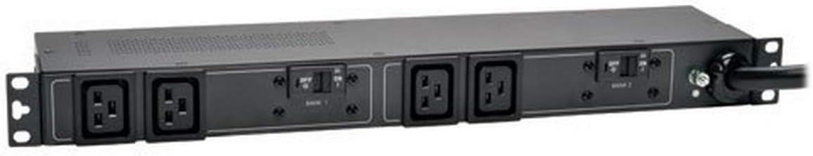 Tripp Lite Basic PDU, 30A, 10 Outlets (C13), 208/240V, L6-30P, 12 ft. Cord, 1U Rack-Mount Power (PDUH30HV)