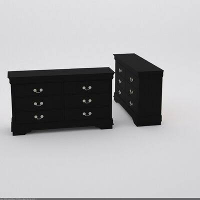 Waynesburg 6 Drawer 58.2x22 W Dresser Alcott Hill Color: Black