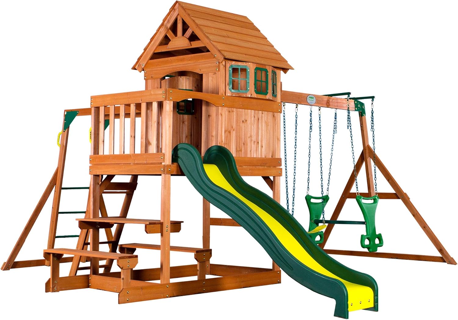 Backyard Discovery Springboro All Cedar Wood Playset Swing Set