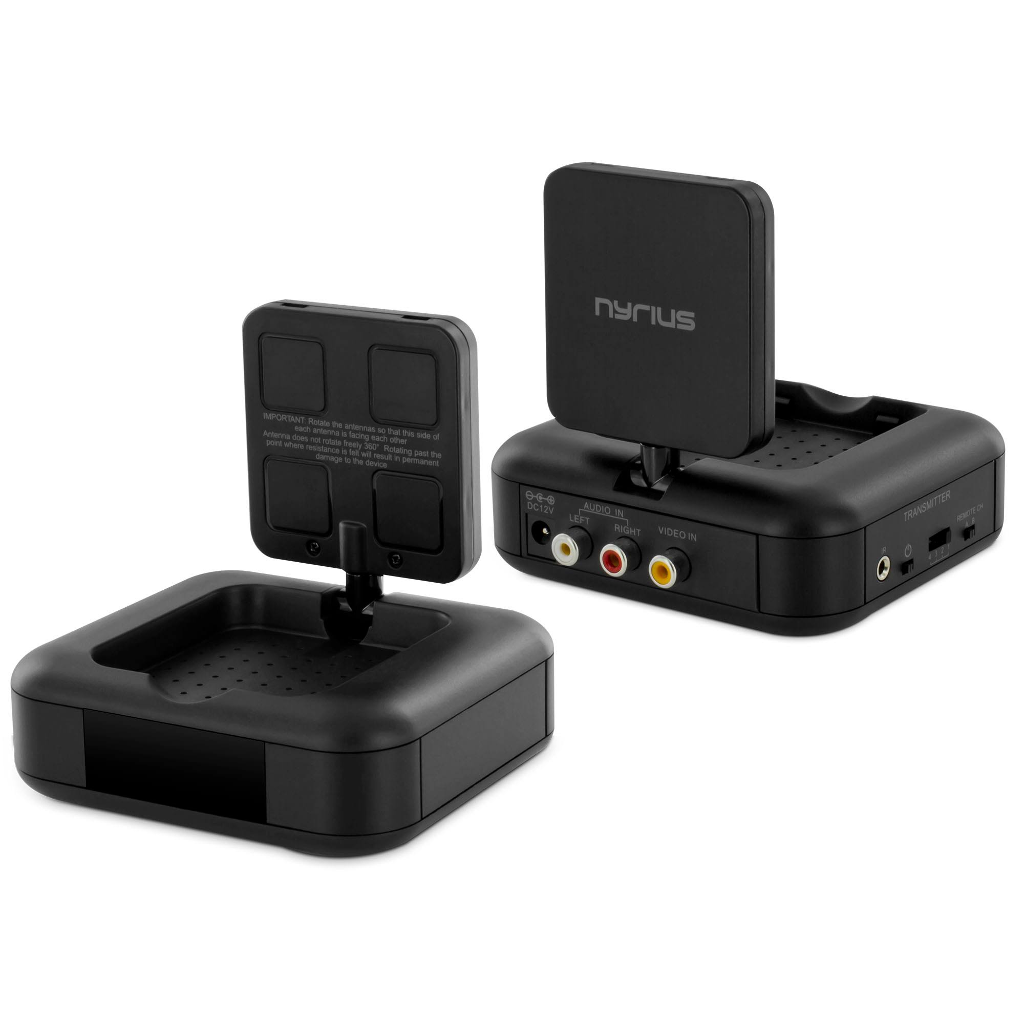 Nyrius NY GS10 5.8GHz 4 Channel Wireless Audio Video Transmitter System 2 Pack