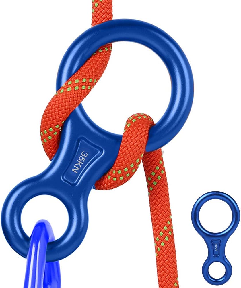 AOKWIT Rescue Figure 8 Descender Climbing Gear Downhill Equipment 35KN/3500kg 7075 Aluminum Alloy Rigging Plate for Climbing Belaying and Rappeling Device Pack of 2