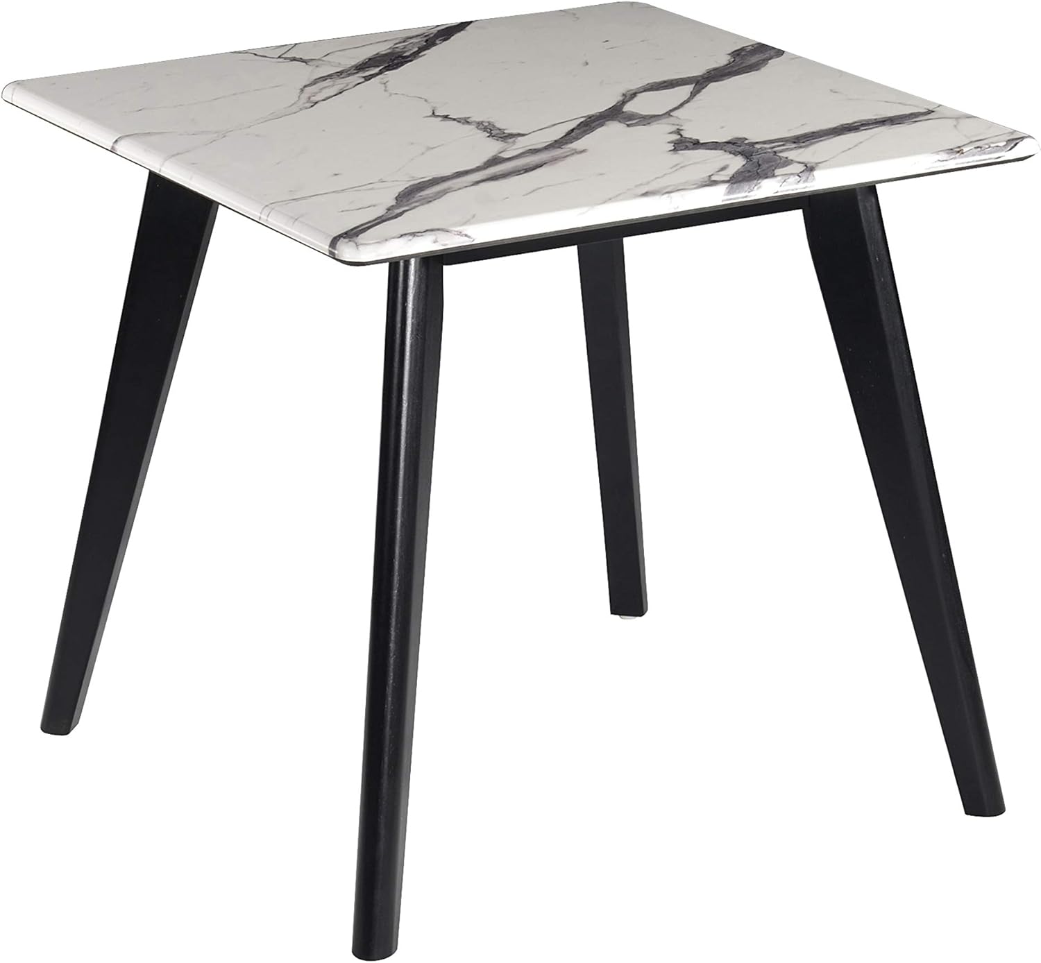 Coaster Home Furnishings Square Top End Table, Black and White Faux Marble