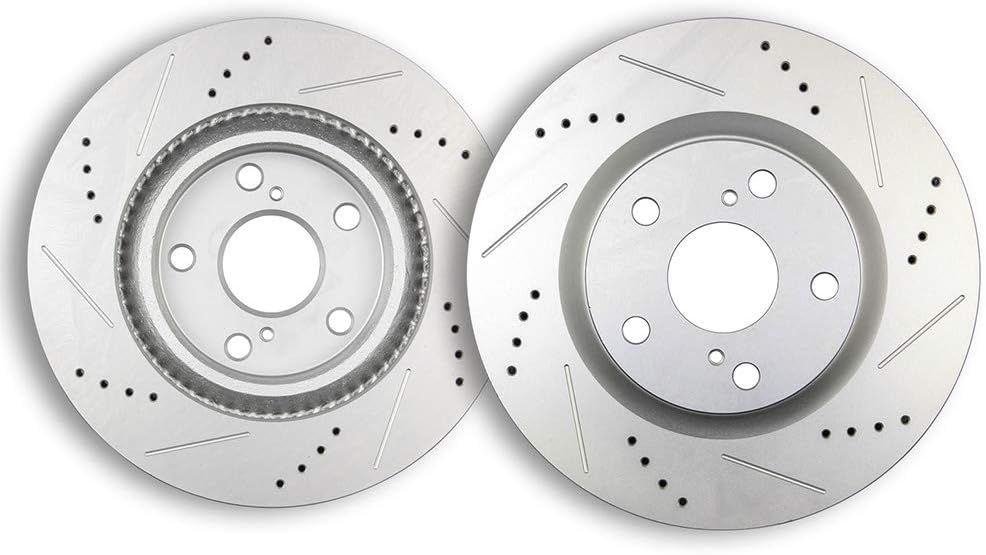 Brake Rotor,ECCPP Front Drilled Slotted Brake Discs Rotors Kit fit for Lexus ES300h ES350,for Pontiac Vibe,Scion tC,for Toyota Avalon Camry Matrix RAV4