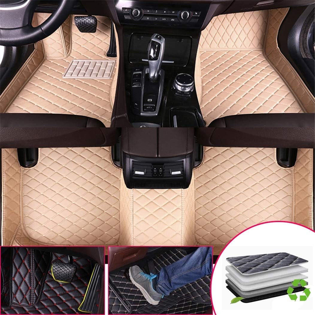 SureMart Custom Car Floor Mats for Land Rover Range-Rover-Sport 2010-2013 Has Computer case All Weather Floor Liners Front Rear Car Leather Mat Carpet Auto Interior Black