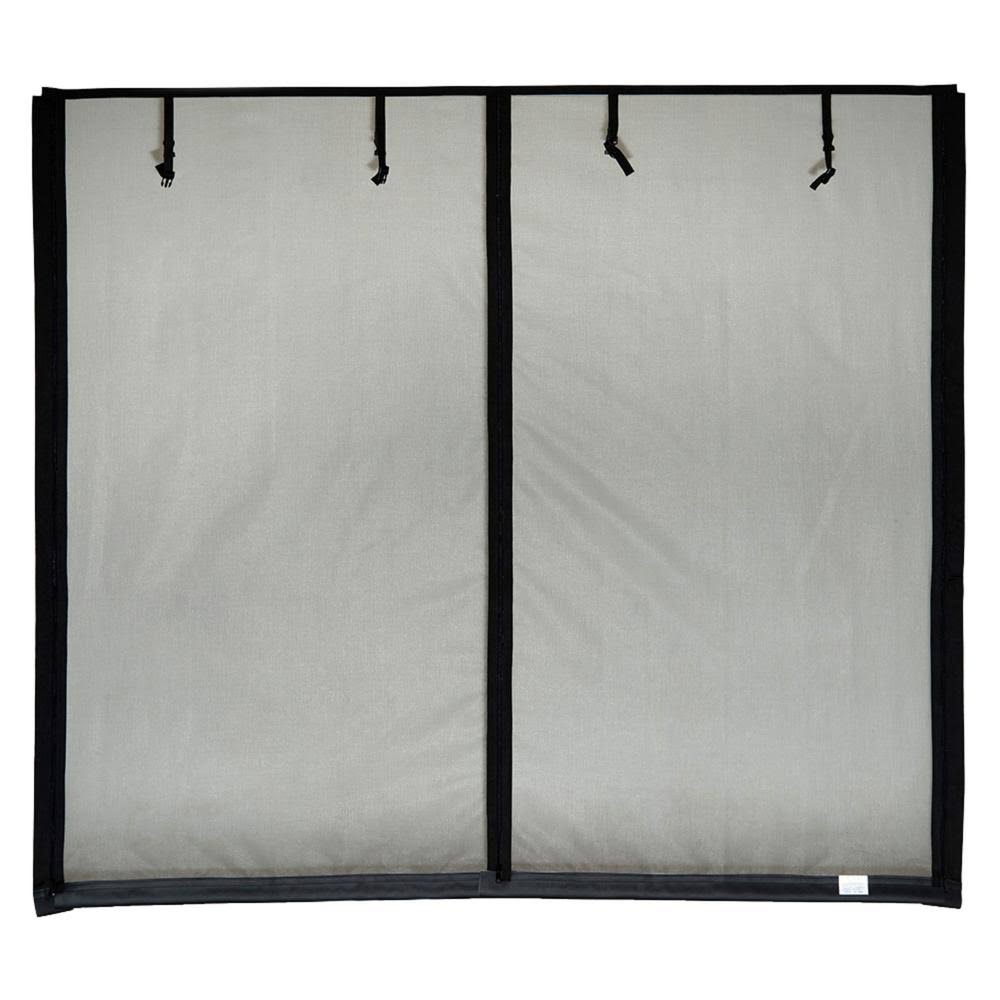 Fresh Air Screens Model D 8-ft x 7-ft Zipper Single Garage Door Screen in Black | 1231-D-87