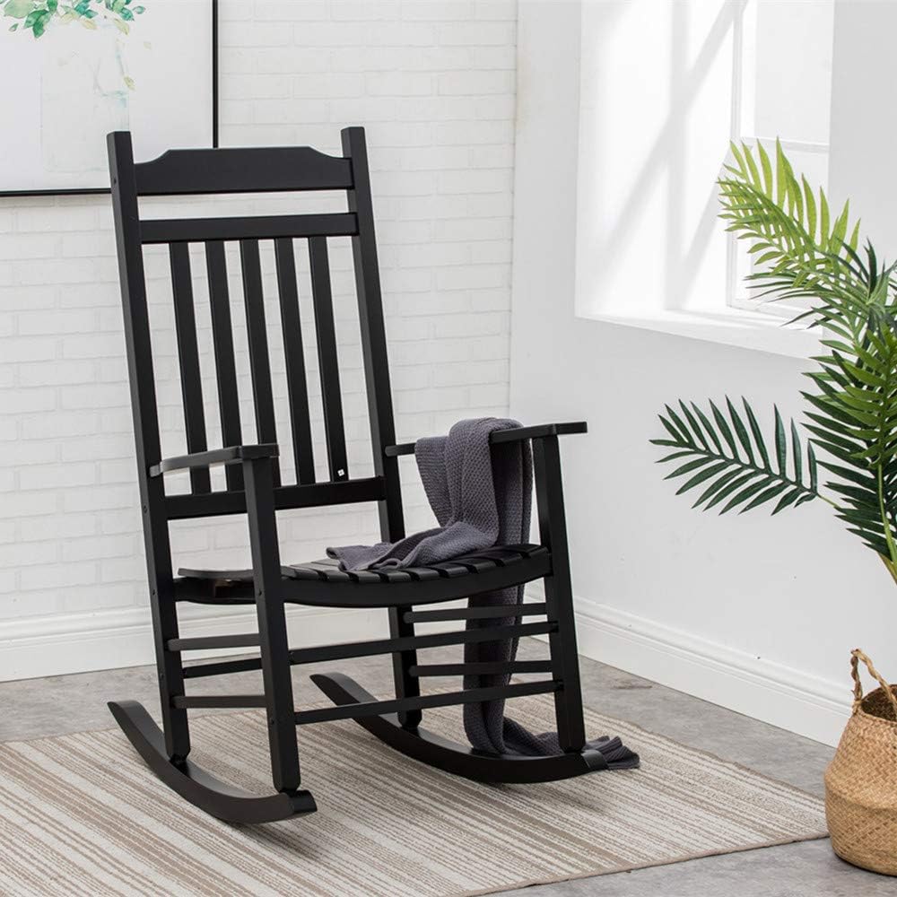 B&Z KD-30B Wooden Rocking Chair Classic Porch Rocker Outdoor Indoor Black