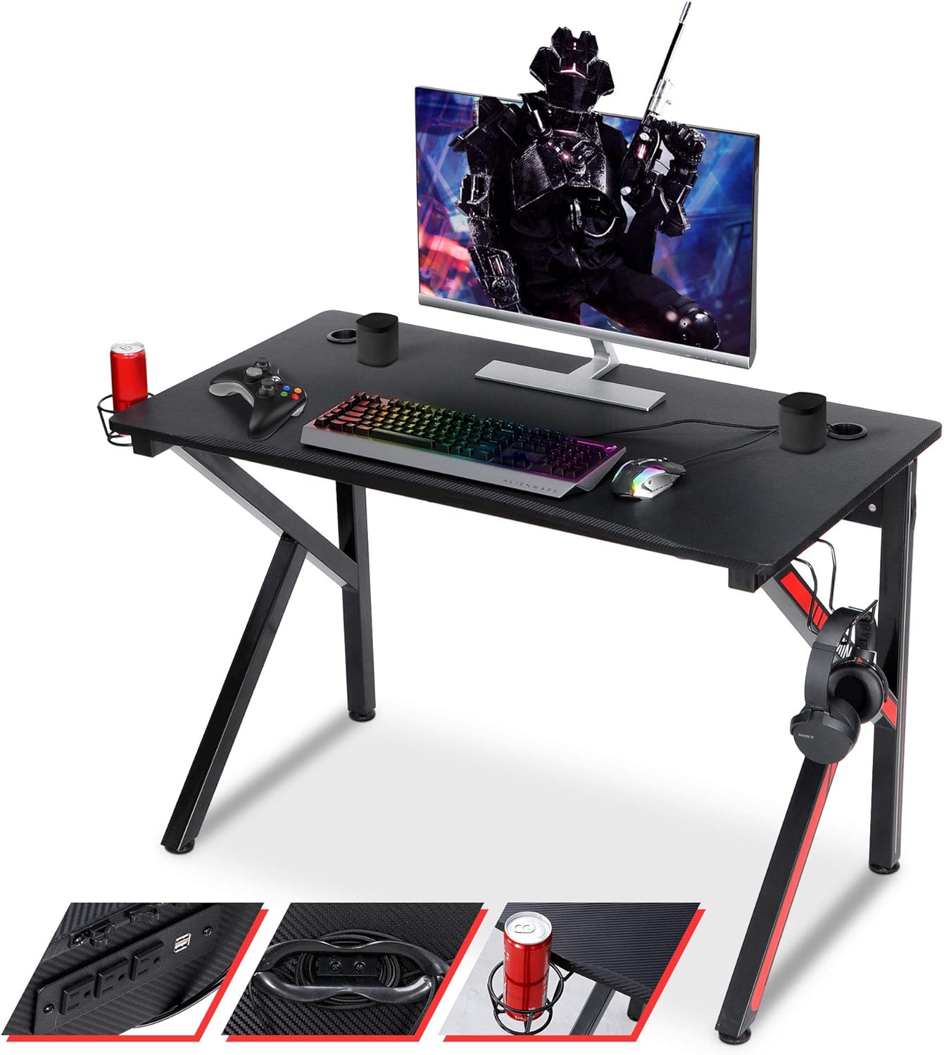 SUPER DEAL Gaming Desk 45