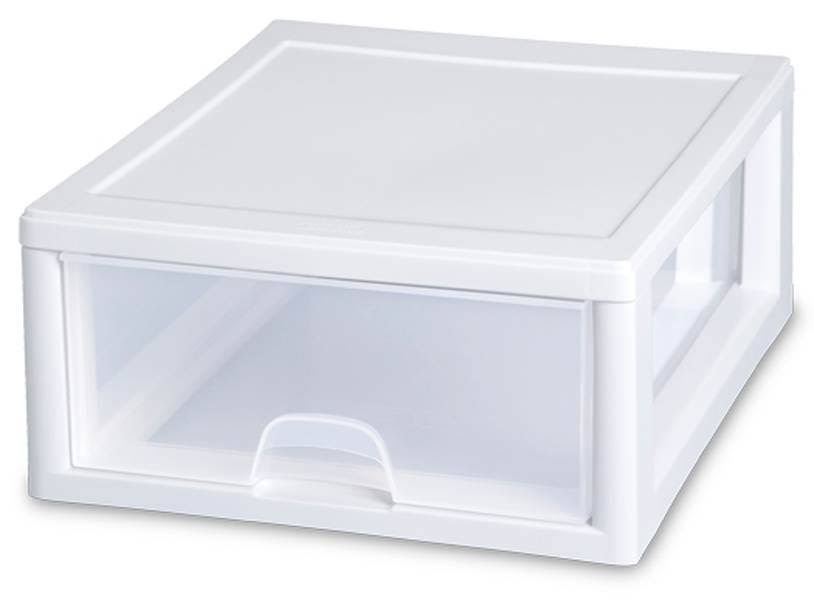 Sterilite 16 qt Single Box Modular Stacking Storage Drawer Container (24 Pack)