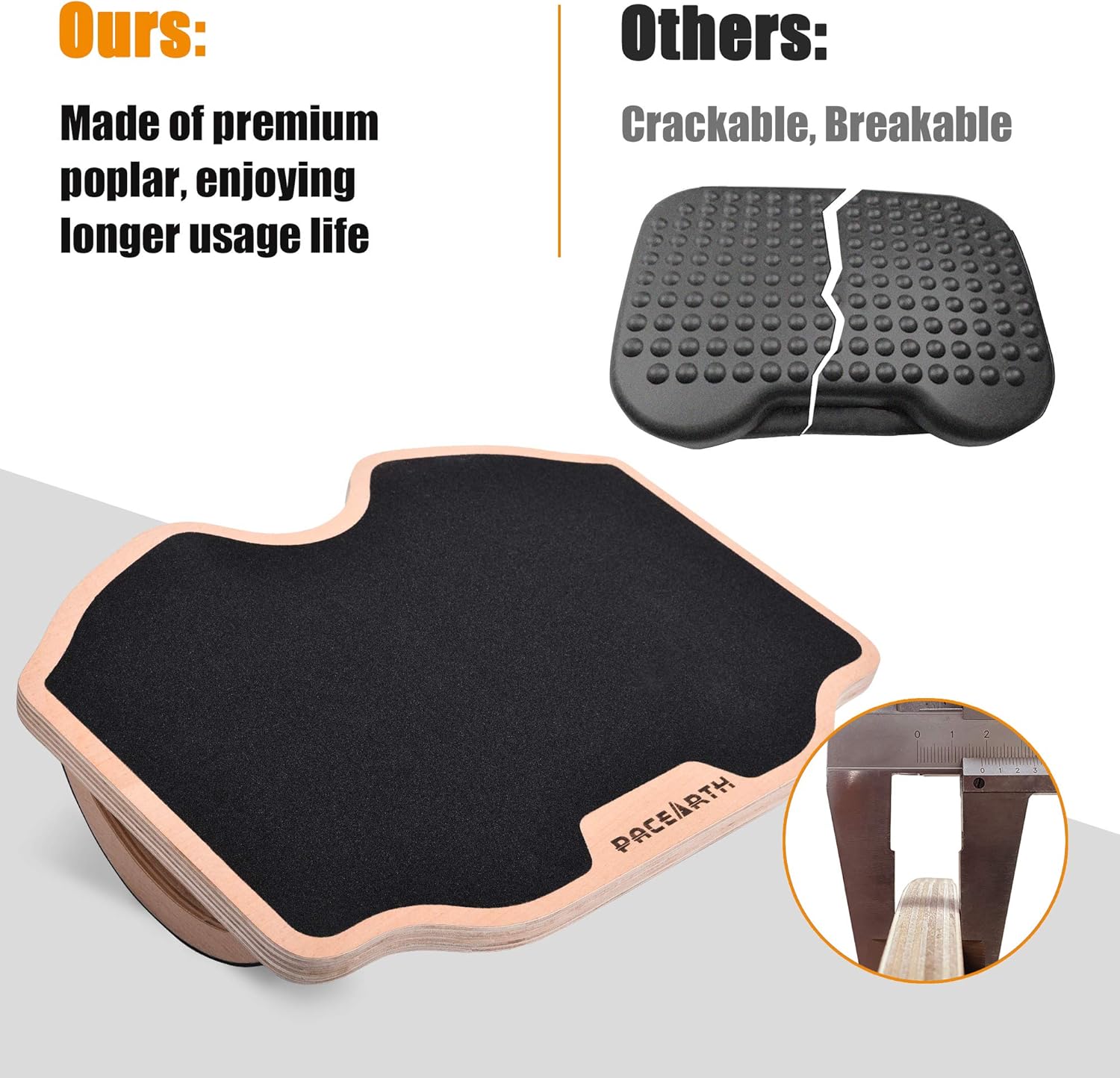 PACEARTH Foot Rest Under Desk, Larger Size Office Desk Footrest,Rocking Foot Nursing Stool,Rocker Balance Board,Ergonomic Design for Posture Support, Office and Home Use(17x13x4 inch) Pack of 2